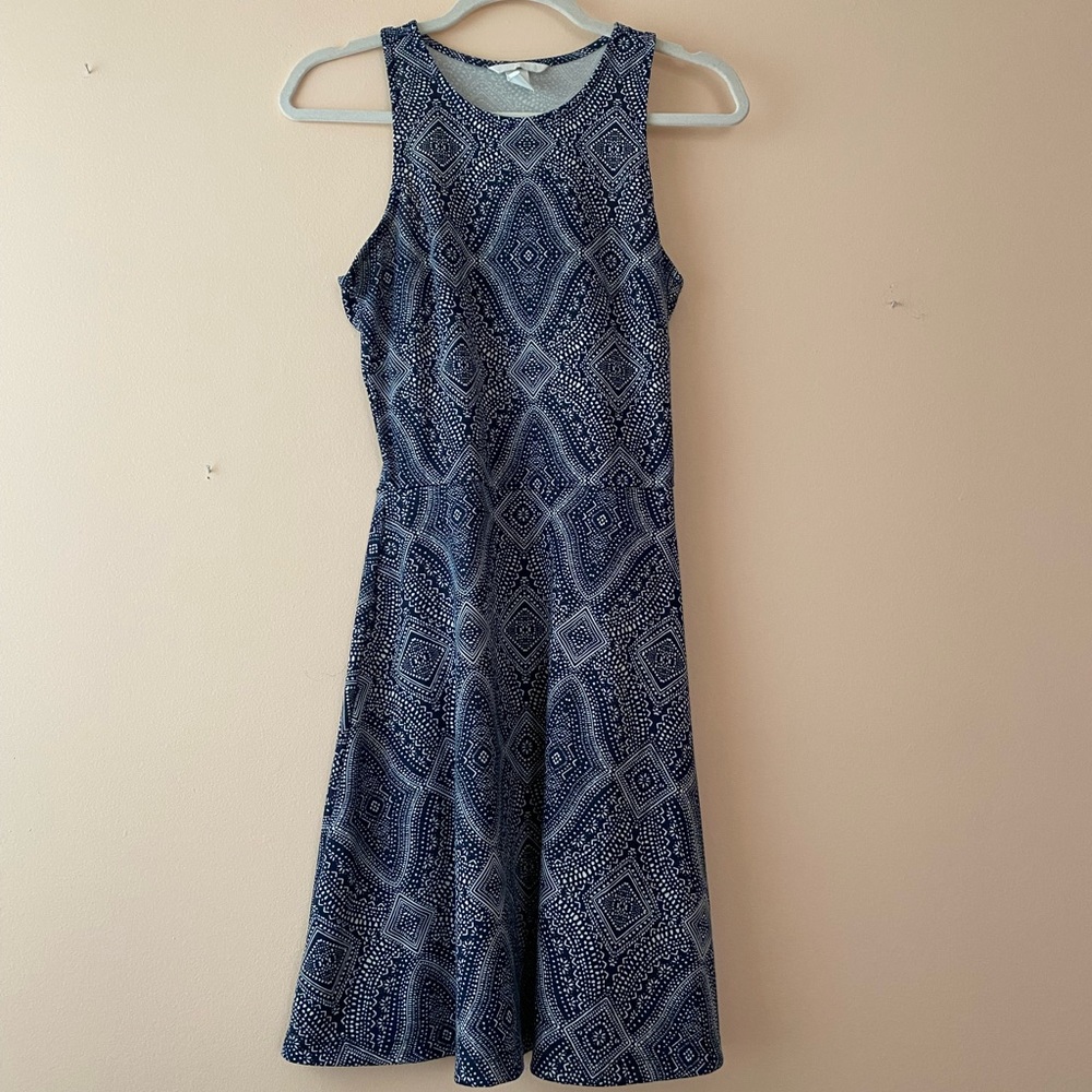 H&M Navy Patterned Dress Size S